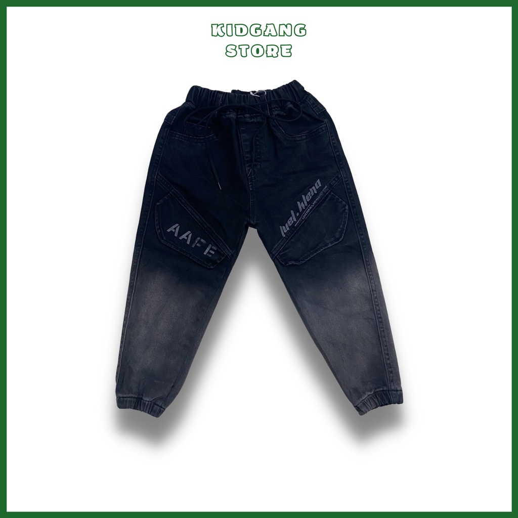 Quần bò túi hộp bé trai, quần jean bé trai 16-22kg KIDGANG jeans jogger