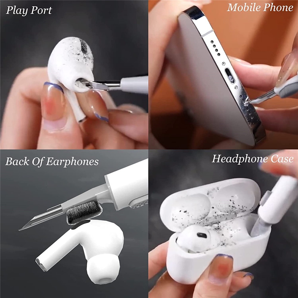 Bộ Dụng Cụ Vệ Sinh Tai Nghe Bluetooth Airpods Pro 1 2 Kèm Bút Làm Sạch Tiện Dụng