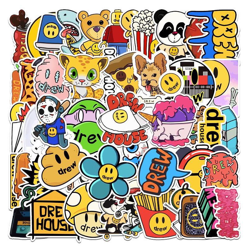 Set 50 sticker dán trang trí hình hoạt hình không thấm nước