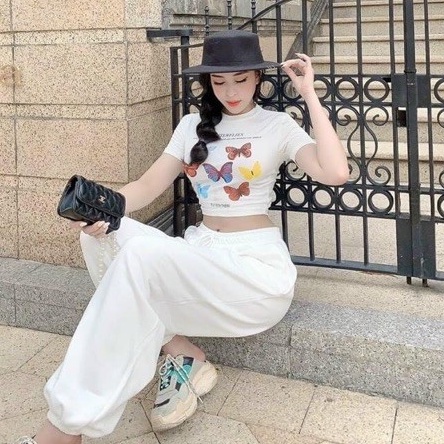 Sét áo in bươm + quần baggy thun