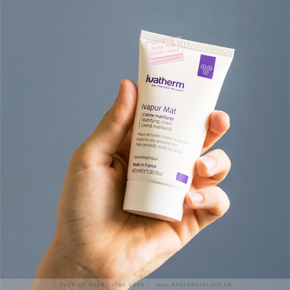 Kem Dưỡng Ẩm Ivatherm Ivapur Mat Mattifying Cream dưỡng ẩm kiềm dầu cho da dầu mụn 40ml BÁC SĨ NGHĨA