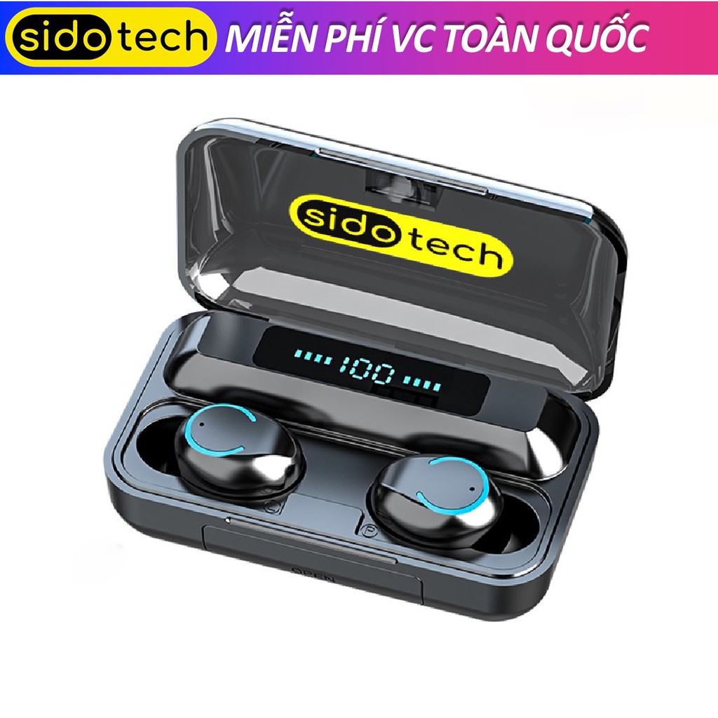 Tai nghe bluetooth khong day Sidotech TWS F9 Quality pin 4 tiếng Super Bass thuộc dòng tai phone Tru