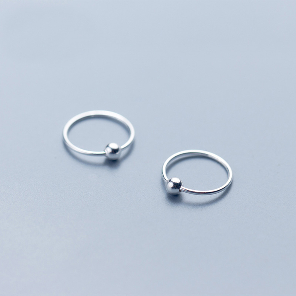 Bông Tai Thời Trang Hình Tròn Bằng Thép Không Gỉ Nhiều Màu 6mm / 8mm / 10mm / 12mm