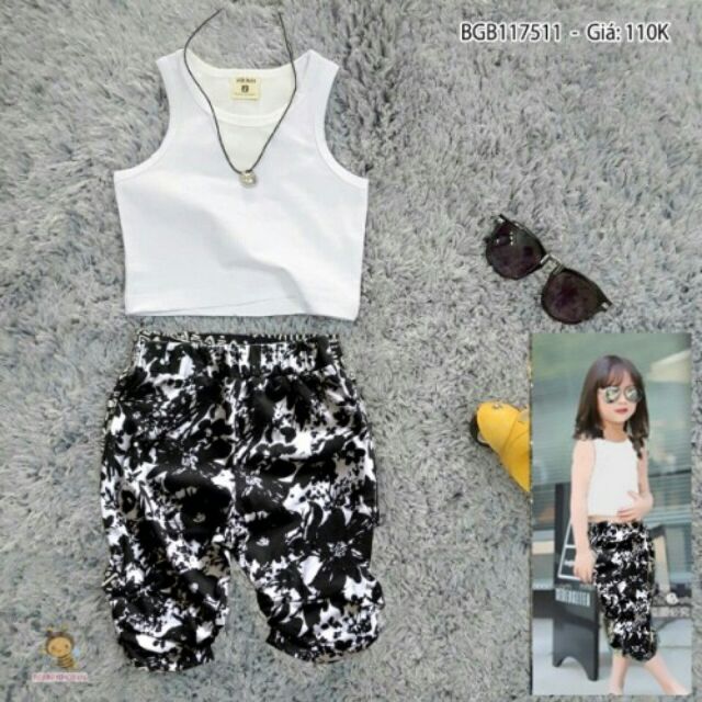 (Combo) Set bộ croptop bé gái