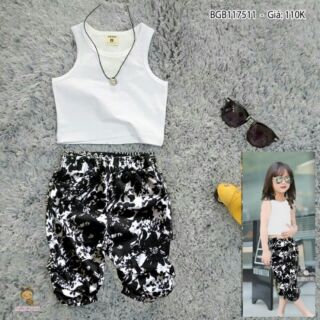 Set bộ croptop bé gái