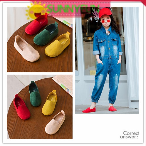 Giày Lười Da Mềm Đế Bằng Phong Cách Hàn Quốc Thời Trang Cho Bé