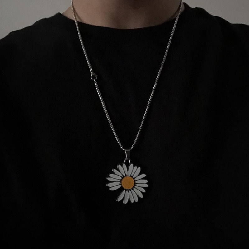 Vòng Cổ Gắn Mặt Hình Hoa Cúc Cá Tính Phong Cách Hip-Hop