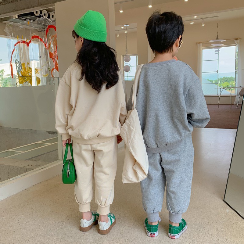 Bộ Quần Áo Nỉ Dài Tay Trẻ Em In Hình Gấu Bear Xanh Dễ Thương Cho Bé Từ 8-22kg Mã DT46