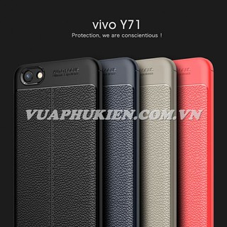 Ốp lưng Silicon dẻo giả da hãng Auto Focus cho Vivo Y71, Vivo Y81, Vivo Y83, Vivo Y85, Vivo Y91