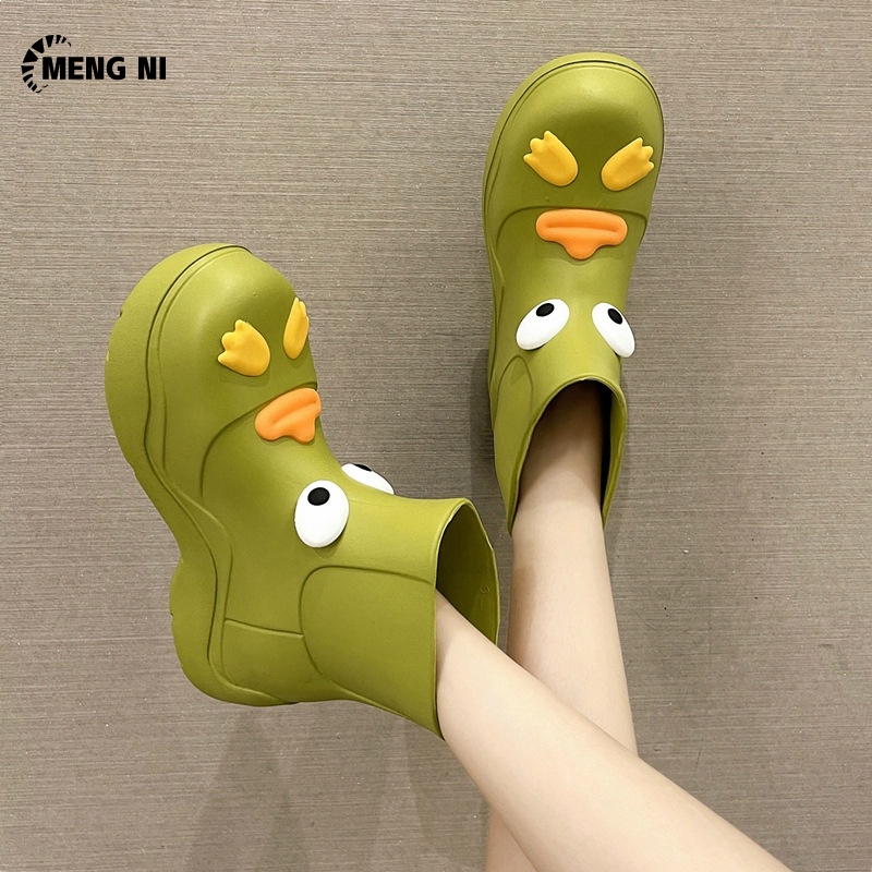 Giày Bốt Cao Su Đi Mưa Đế Dày Chống Trượt Thời Trang Mùa Hè Cho Nữ