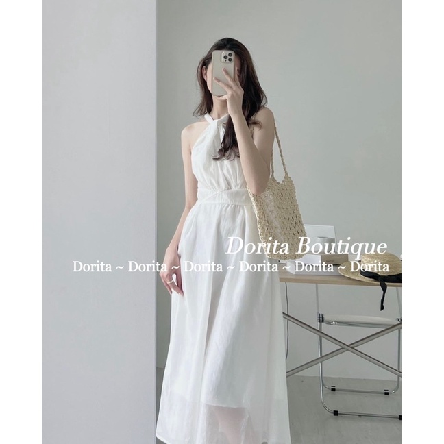 Váy xoắn ngực hở vai, Đầm hở vai xoắn ngực Hàn Quốc - Dorita Boutique