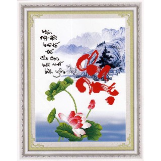 Tranh Thêu Chữ Thập 3D Cha mẹ nhận một đời bão tố. Để cho con mãi mãi bình yên 222600 (KHÁCH TỰ THÊU) KT:42X54CM