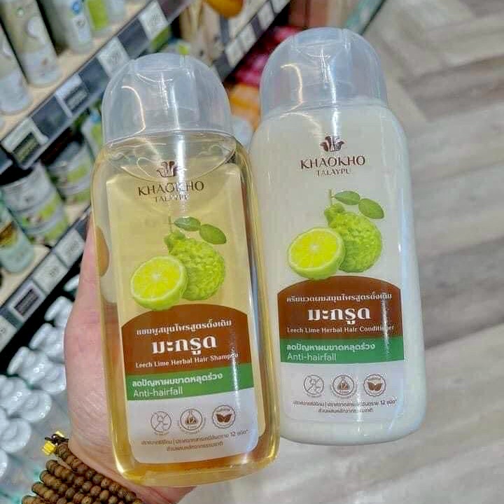 Cặp Dầu Gội Dầu Xả KHAOKHO TALAYPU Thái Lan 200ml/Chai