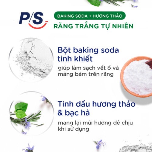 Bộ 3 Hộp Kem Đánh Răng P/S Thiên Nhiên Baking Soda - Hương Thảo Trắng Răng Tự Nhiên 230G