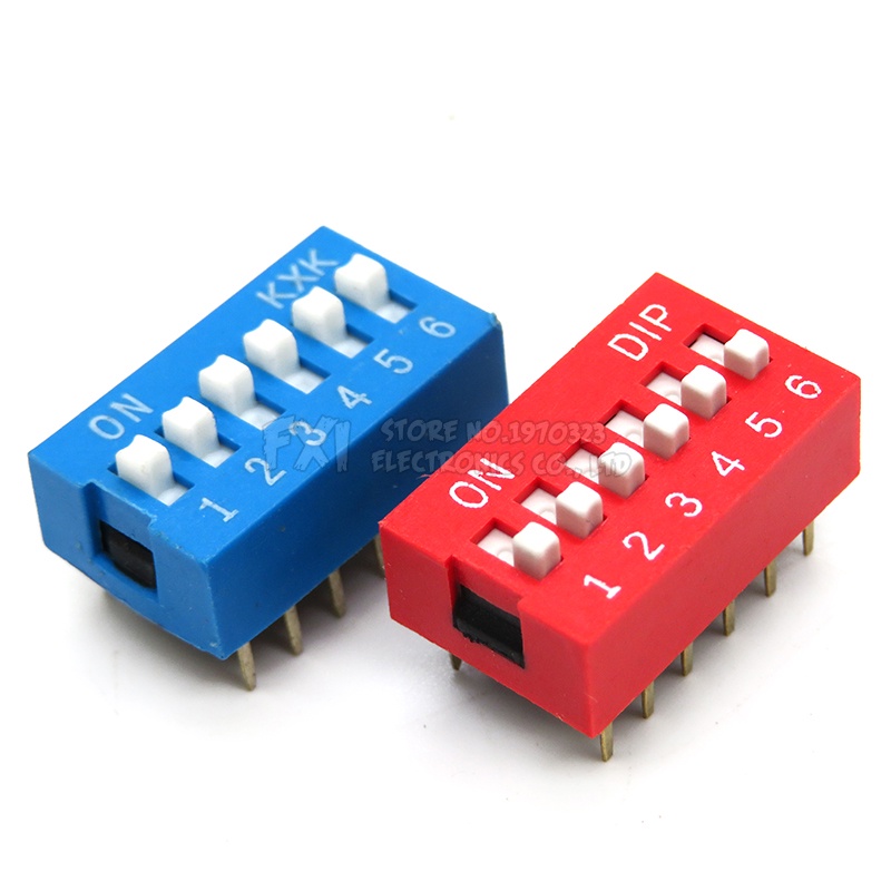 Set 10 Mô Đun Công Tắc Gạt 1~12 Bit 2.54mm Cho PCB 8PIN 6PIN