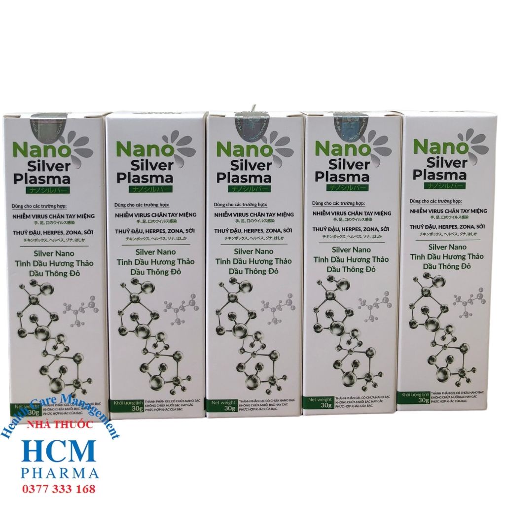 Hỗ trợ tay chân miệng ở trẻ em kem bôi da NANO SILVER PLASMA tuýp 30g dùng khi thủy đậu, sởi, zona HCM PHARMA DHG10