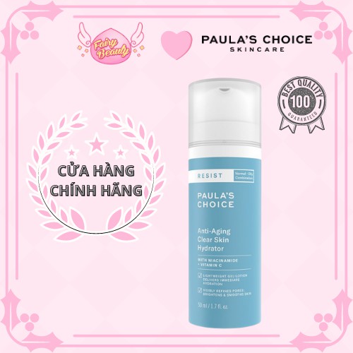 [PAULA'S CHOICE] Kem Dưỡng Ẩm Làm Sáng Da Cho Da Dầu Lão Hóa Resist Resit Anti-Aging Clear Skin Hydrator 50ml (Mã 7691)