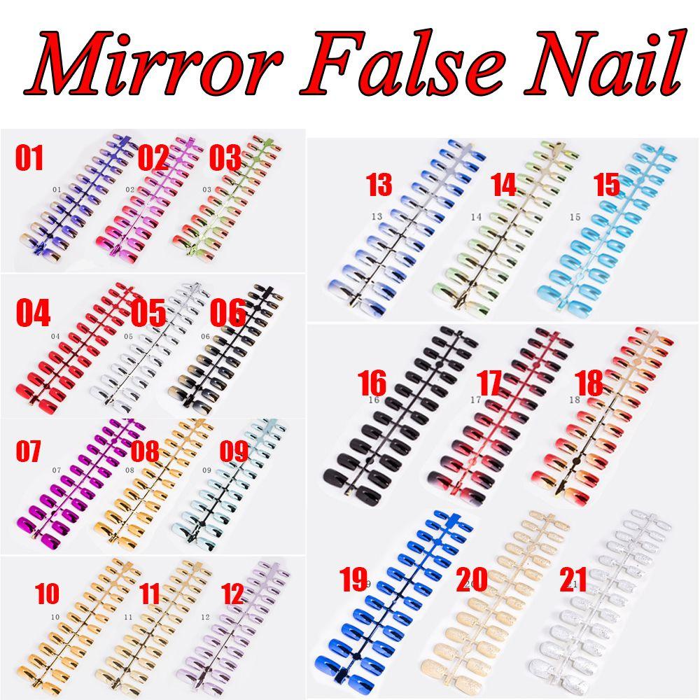 Móng Tay Giả Tráng Gương Màu Holographic Thời Trang