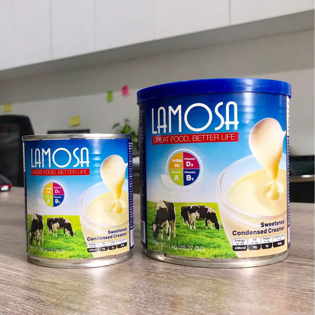 Sữa Đặc Có Đường Cao Cấp LAMOSA Lon 1Kg - Kem Đặc Có Đường Lon 1Kg