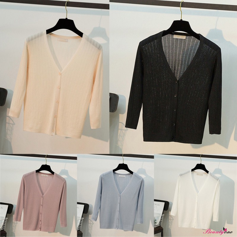 Áo khoác Cardigan dệt kim tay lỡ chống nắng