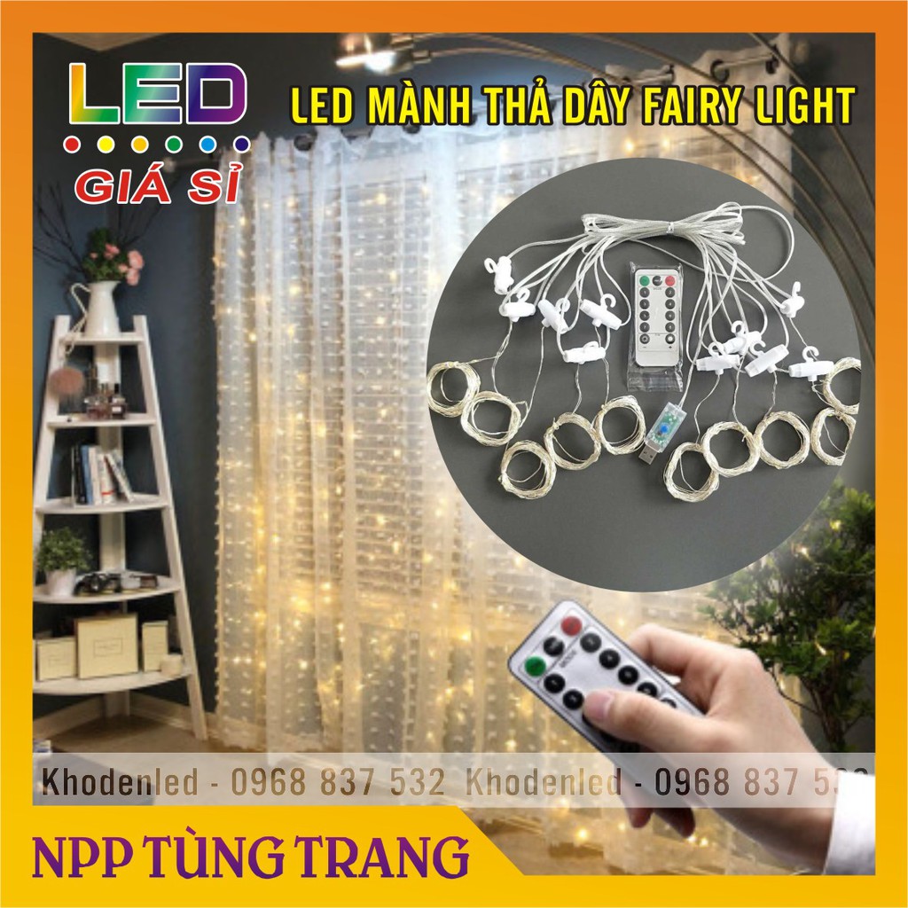 Đèn led mành trang trí phông sinh nhật, Đèn Led Thả Rèm Mưa Rơi/ Thác Nước trang trí Decor, Lễ tết, noel