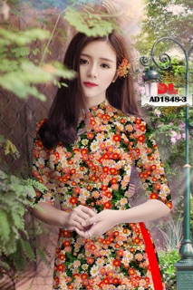 Vải áo dài hoa cúc
