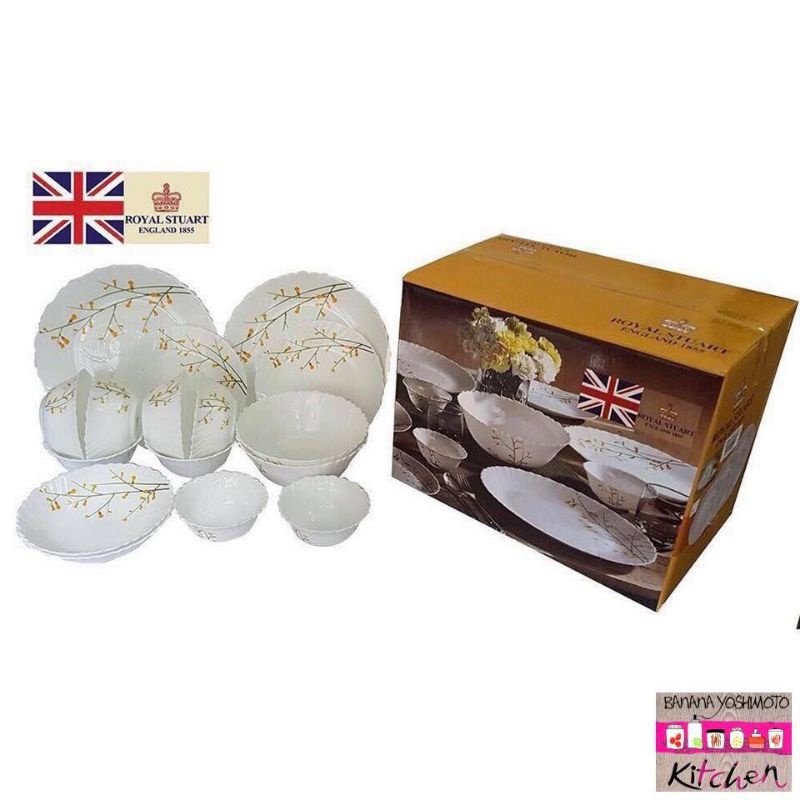 BỘ BÁT ĐĨA CAO CẤP ROYAL STUART ENGLAND 1855 CITRON WEAVE 16PCS ( 16 MÓN )