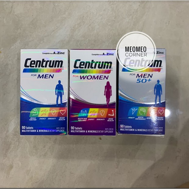 Centrum Women, Men, Men dưới 50 & trên 50+ 90 viên Úc bổ sung vitamin tổng hợp