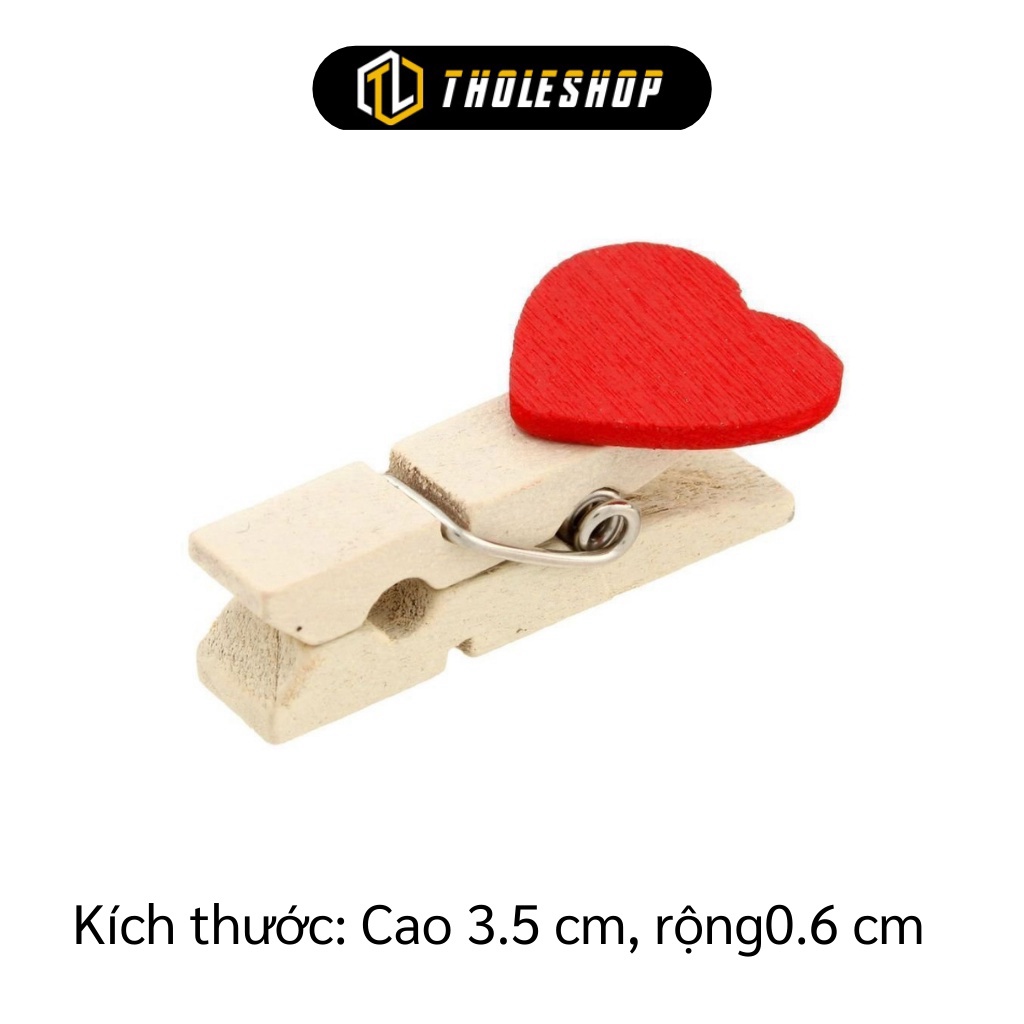 [SGD] Kẹp Ảnh - Combo 10 Kẹp Gỗ Treo Ảnh Hình Trái Tim Trang Trí Phòng, Tiệc Sinh Nhật 8484