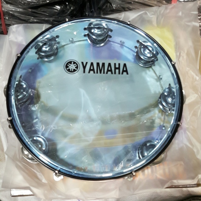 Trống lắc tay TamBourine Yamaha mặt xanh trong