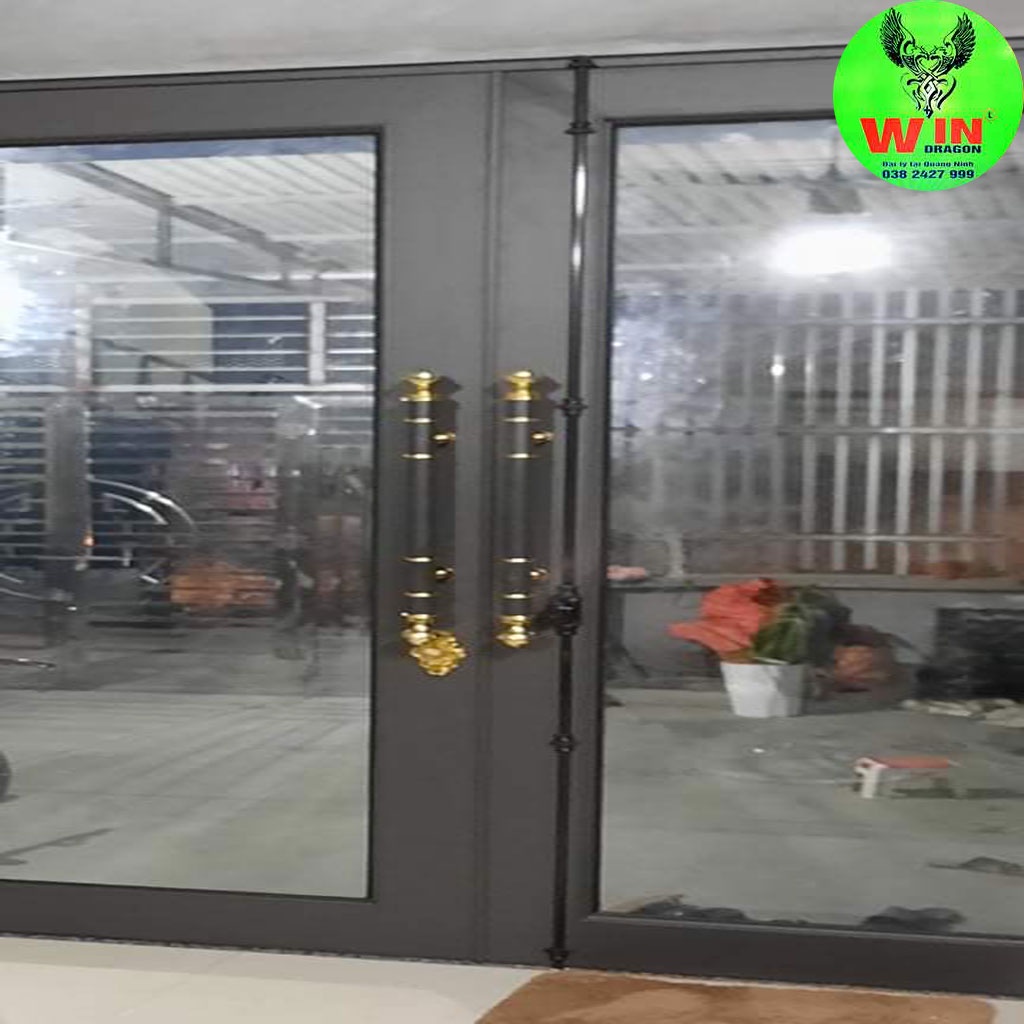 Khóa cửa nhôm thủy lực và gỗ,mặt ốp đồng vàng pvd cao cấp