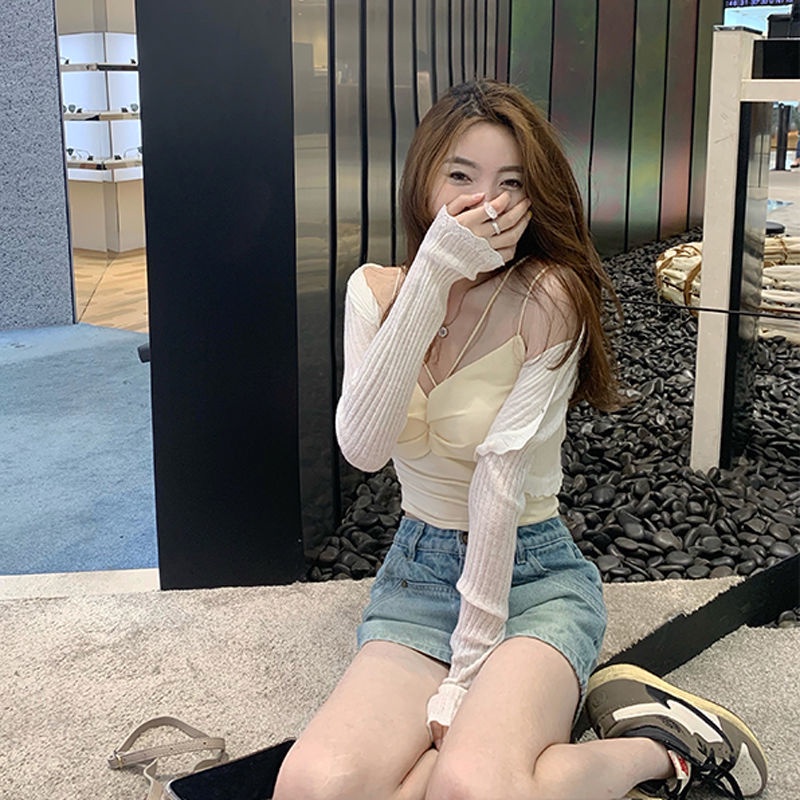 COZOKC COZOK Chân váy jean COZOK dáng chữ A ngắn lưng cao dễ phối đồ thời trang