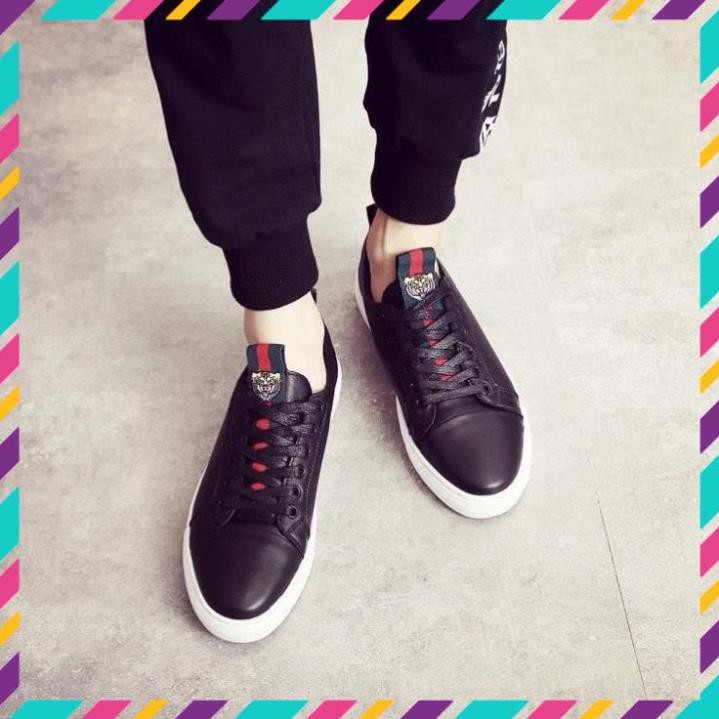 Giày Sneaker Nam Đen Da Trơn Cao Cấp Phủ Lớp NANO Chống Thấm Full Size Nam ˇ :