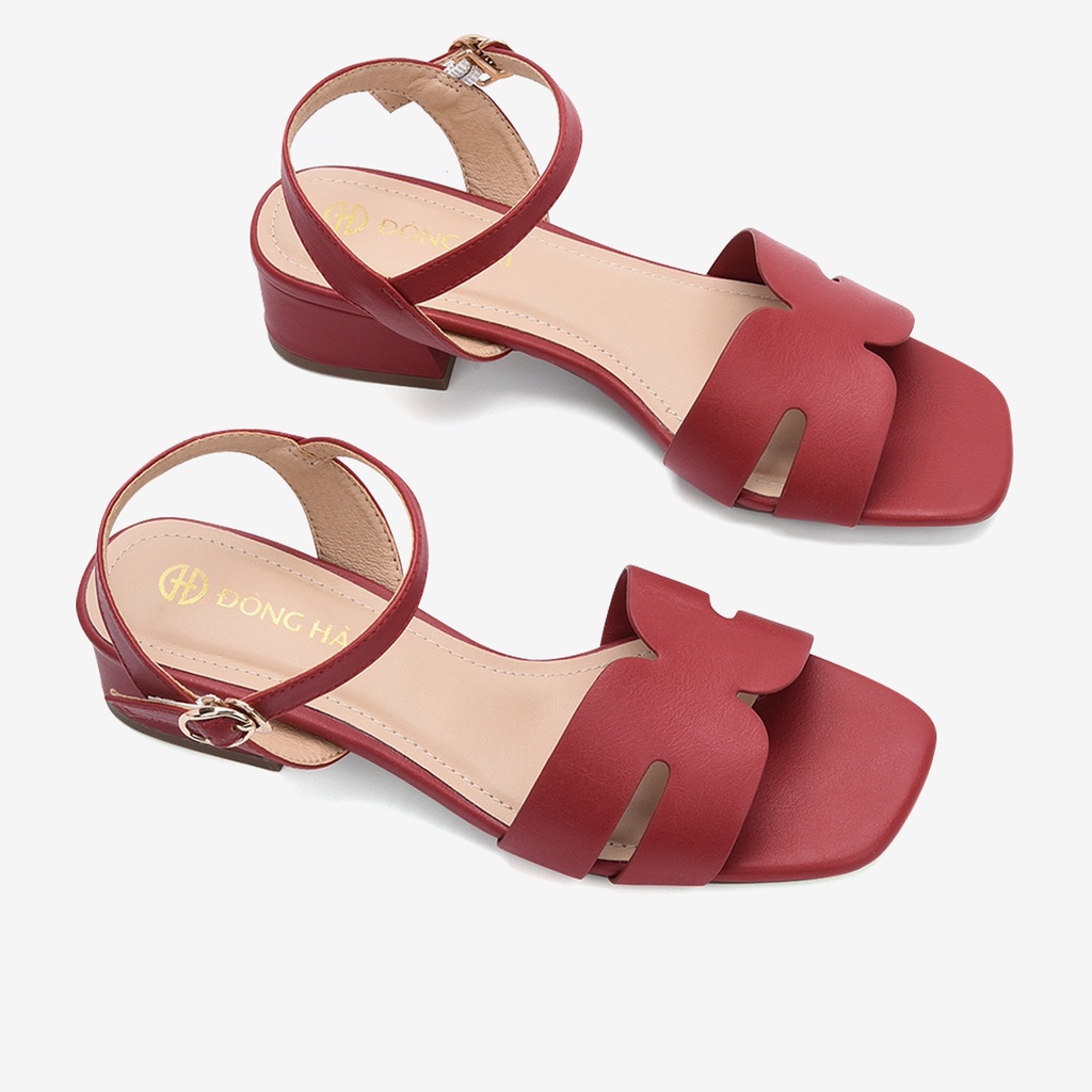 Giày Sandal Nữ Cao Gót Đông Hải Gót Vuông 4cm Quai Ngang Cách Điệu - S7726
