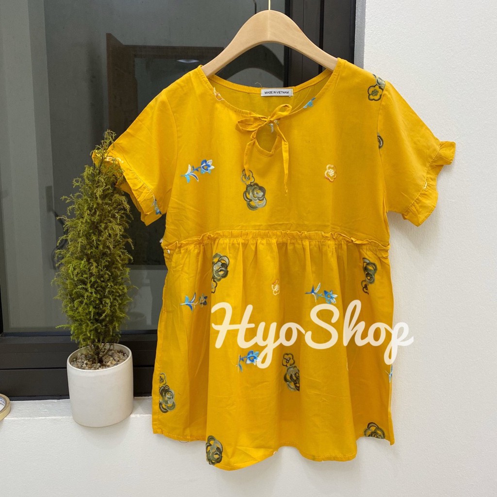 Áo Bầu Thêu Họa Tiết HOA TO Trẻ Trung Hàng Chuẩn chất đẹp