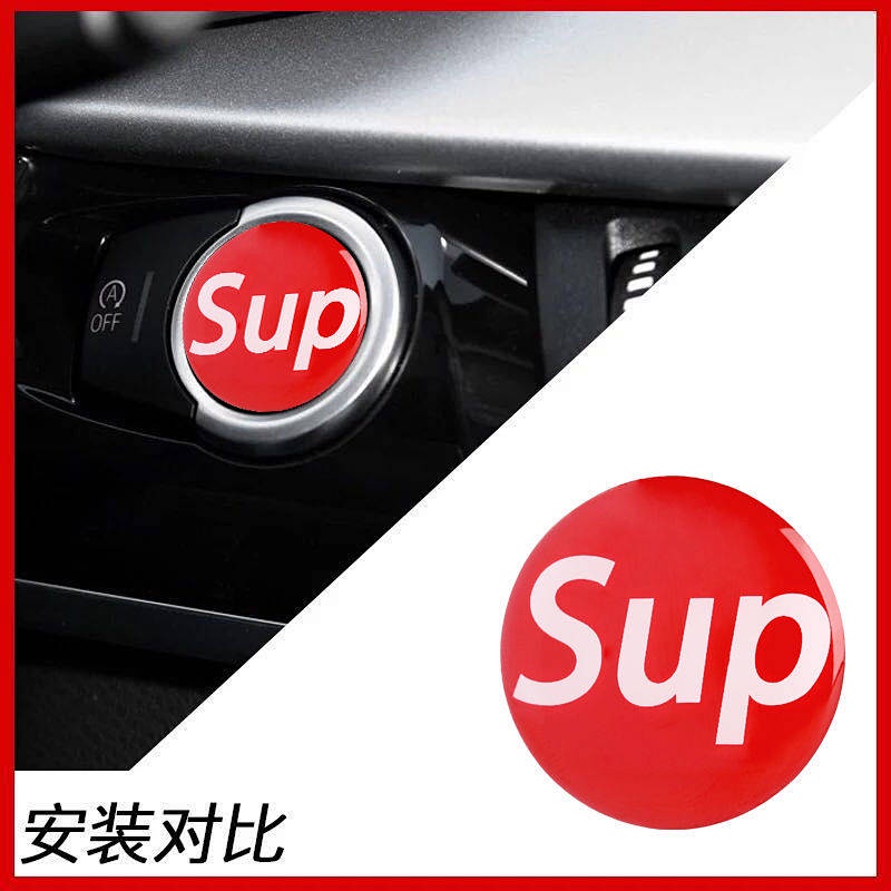 Miếng dán trang trí nút khởi động trong xe hơi với họa tiết hoạt hình sáng tạo