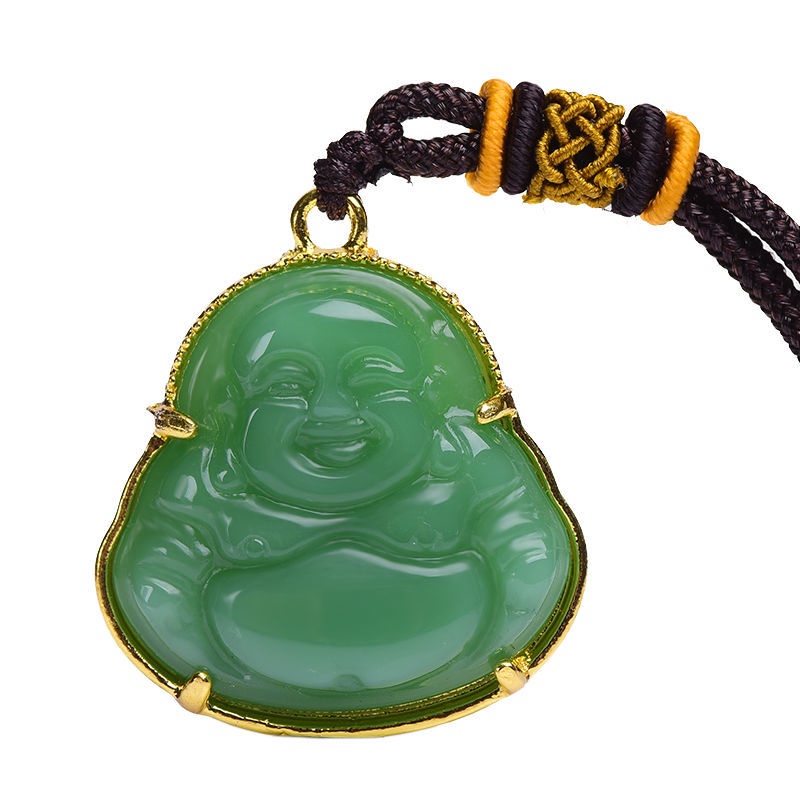 Vòng cổ mặt hình Phật Guanyin evil amulet Viên Ngọc bích thời trang cho nam giới my21.08.16