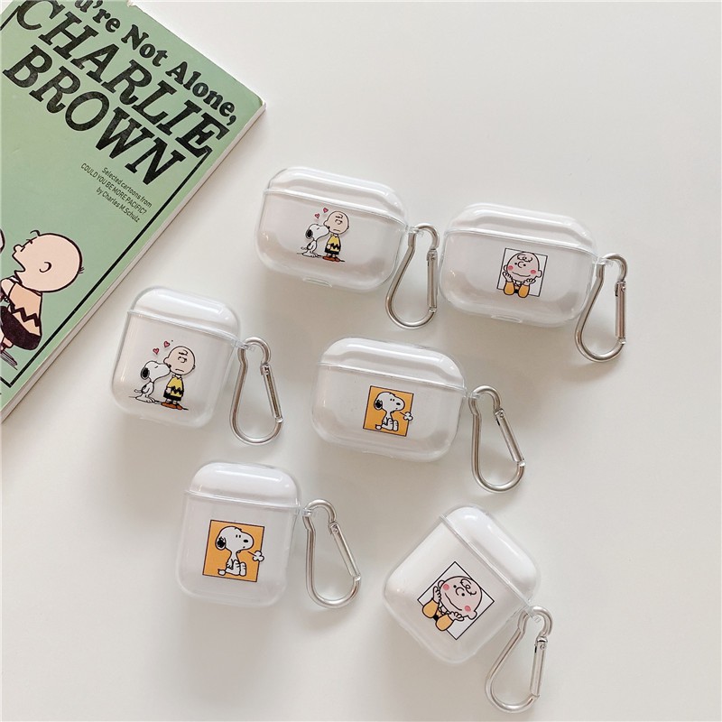 Vỏ bảo vệ hộp sạc tai nghe AirPods 1/2/Pro bằng PC chống rơi họa tiết Snoopy xinh xắn | BigBuy360 - bigbuy360.vn