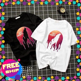 🔥RẺ VÔ ĐICH🔥 Áo thun unisex form rộng họa tiết sói hú cá tính vải dày mịn 2020T2510