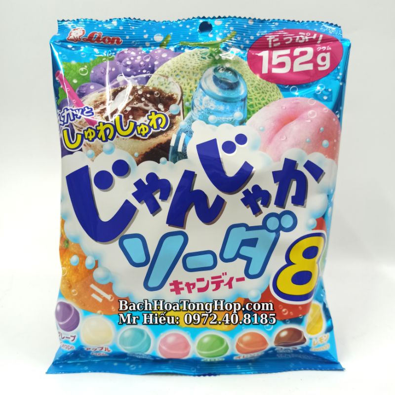 Kẹo Soda Nhật Bản 8 vị gói 152gram
