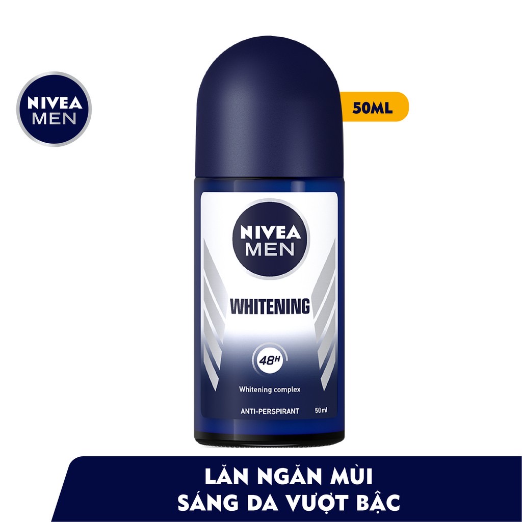 Combo 2 Lăn Khử Mùi Nam Nivea Men Brightening 50ml x 2 chai sáng da vượt bậc , ngăn mồ hôi