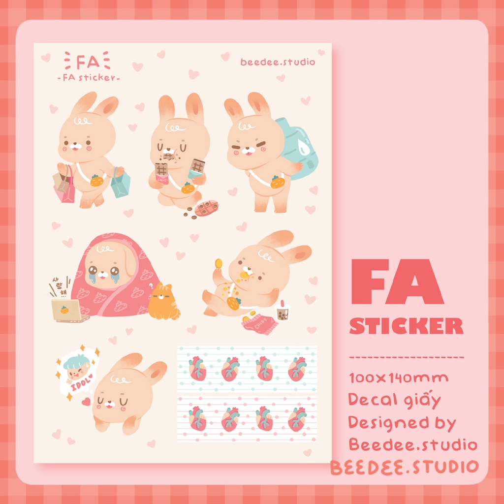 |MUA 1 TẶNG 1| Tấm sticker dành cho những FA decal chống thấm nước | Hàng độc quyền Beedee.studio |