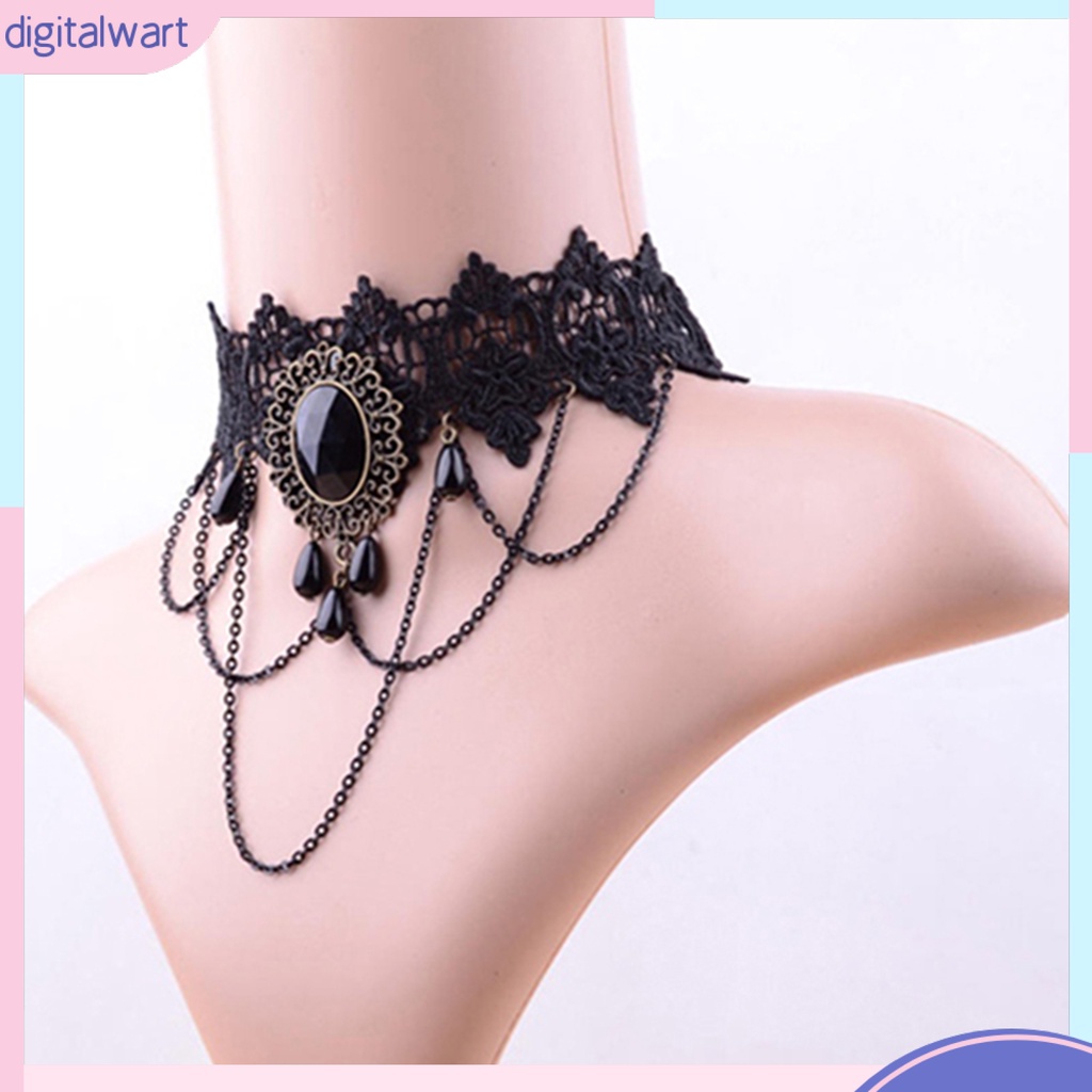 Vòng cổ choker đính đá phong cách thời trang cổ điển cho nữ