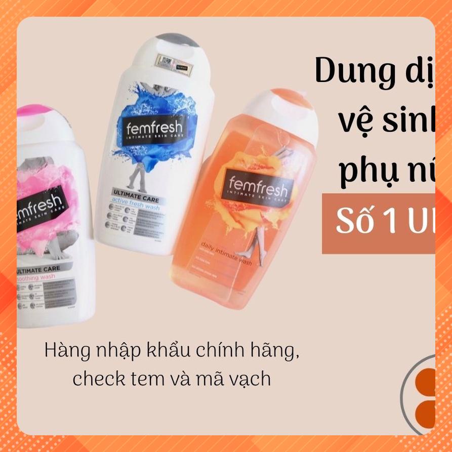 Dung dịch vệ sinh Phụ Nữ FemFresh 250ml MÀU CAM bản ÚC