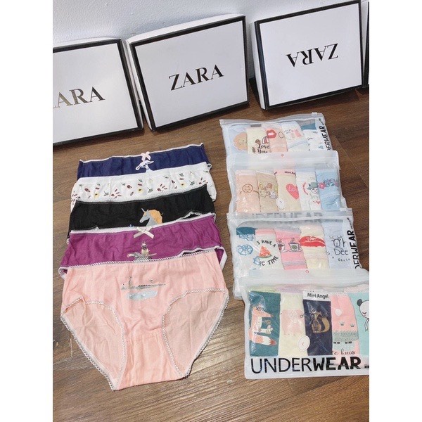 SET 5 QUẦN LÓT COTTON SIÊU THOÁNG CUTE TÚI ZIp