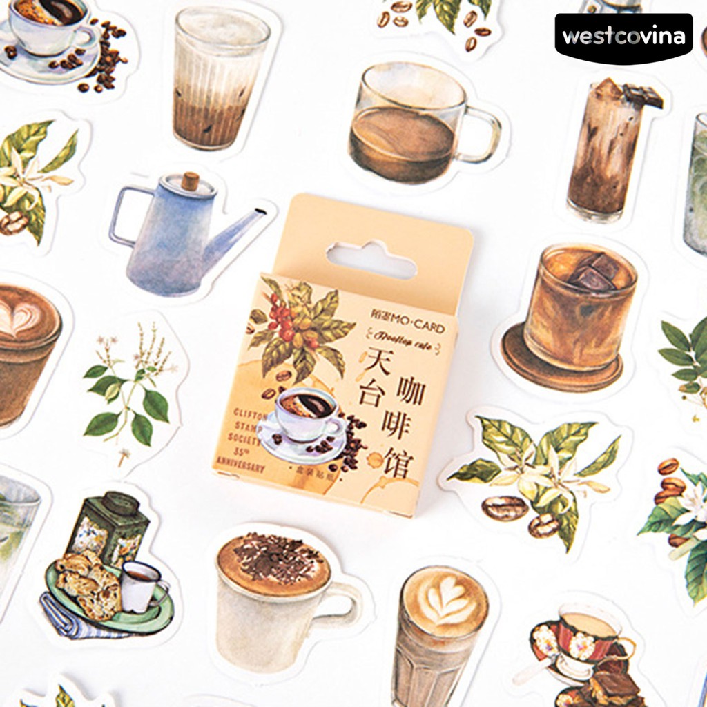 Set 46 miếng dán trang trí tập ảnh/nhật ký tự dính DIY