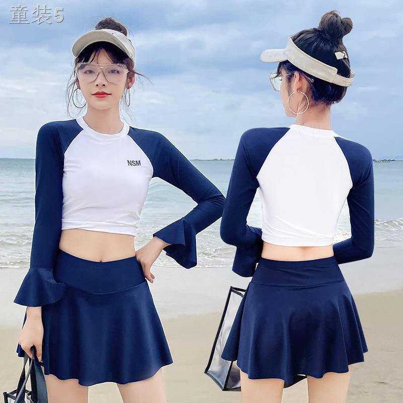 ❈■Thời trang áo tắm hợp 2021 dành cho phụ nữ váy xẻ tà mỏng boxer bảo thủ mùa xuân nóng của Hàn Quốc