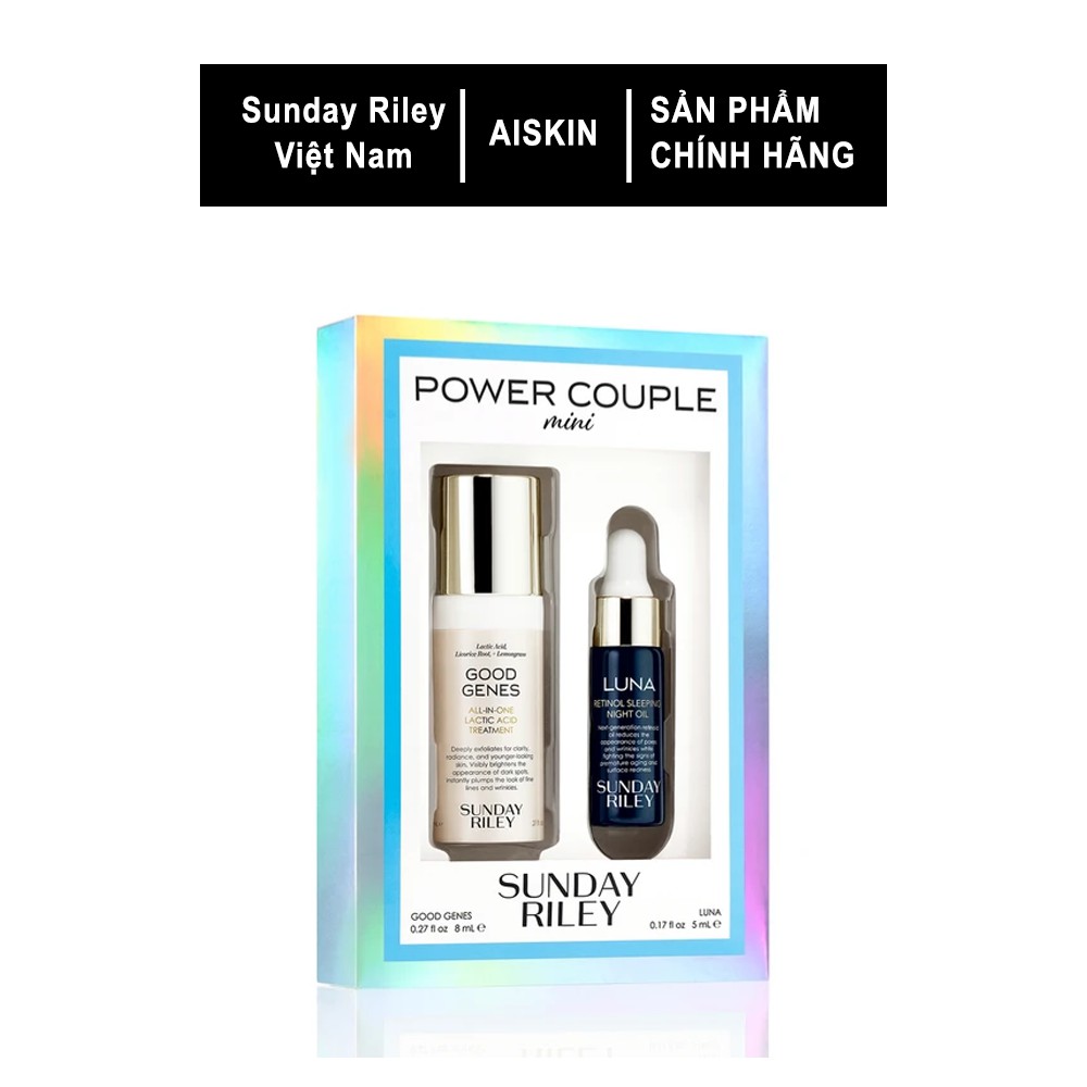 [Chính Hãng] Set dưỡng da Sunday Riley Mini Power Couple Travel Kit (Good Genes 8ml + Luna Sleeping Night Oil 5ml) | WebRaoVat - webraovat.net.vn
