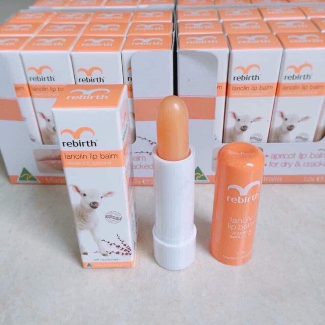 Son Dưỡng Môi Nhau Thai Cừu Rebirth Lanolin Lip Balm 🎈🎈🎈