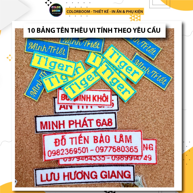 COMBO 10 BẢNG TÊN THÊU VI TÍNH THEO YÊU CẦU